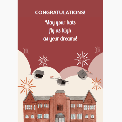 May Your Hats Fly Graduation eCard